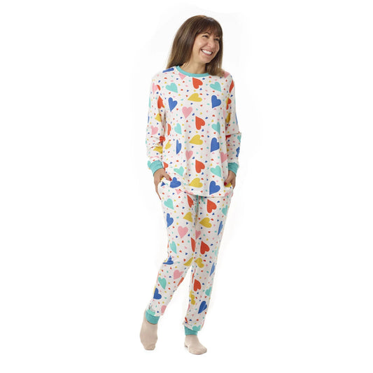 Build-A-Bear Pajama Shop™ Colorful Hearts PJ Top - Adult - US 7422