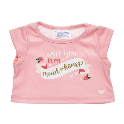 "Will You Be My Maid of Honor?" T-Shirt for Stuffed Animals | Build-A-Bear® - US 1136
