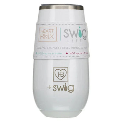 6 oz. HeartBox x Swig Life White Stemless Flute | Build-A-Bear® - US 5143