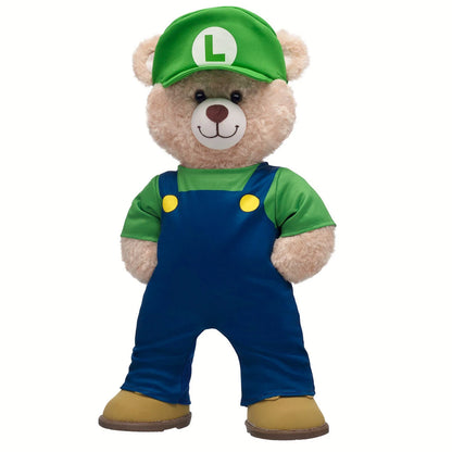 Super Mario Happy Hugs Teddy Bear Luigi Gift Set | Build-A-Bear - US 6479