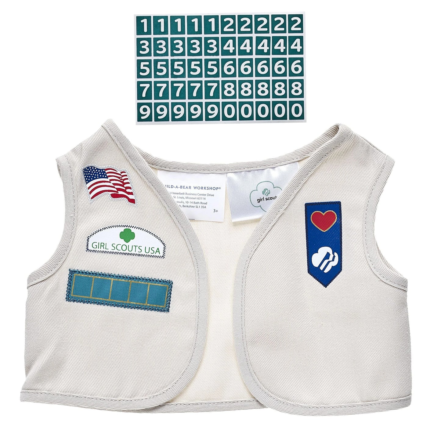 Girl Scout Cadette/Senior/Ambassador Uniform Vest for Stuffed Animals | Build-A-Bear® - US 8639
