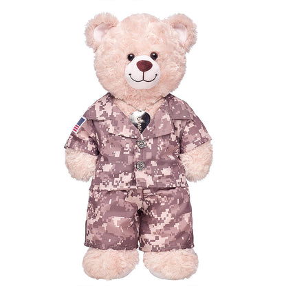 Khaki Digital Camo Uniform with USA Flag for Stuffed Animals | Build-A-Bear® - US 8038