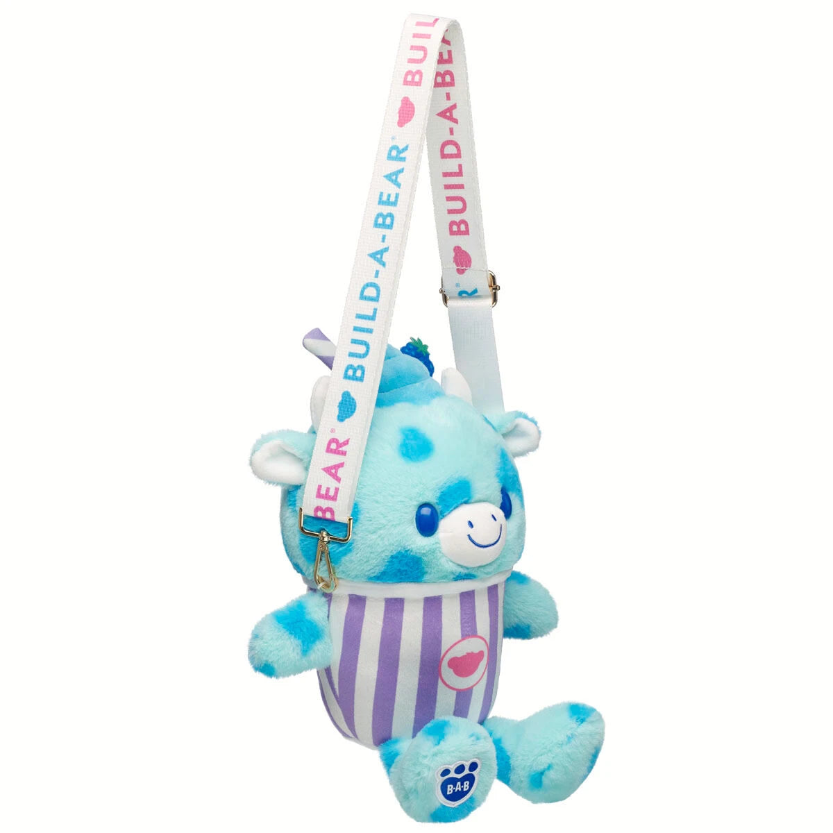 Blue Raspberry Cow Slushie Plushie w/ Carrying Strap | BAB - US 4046