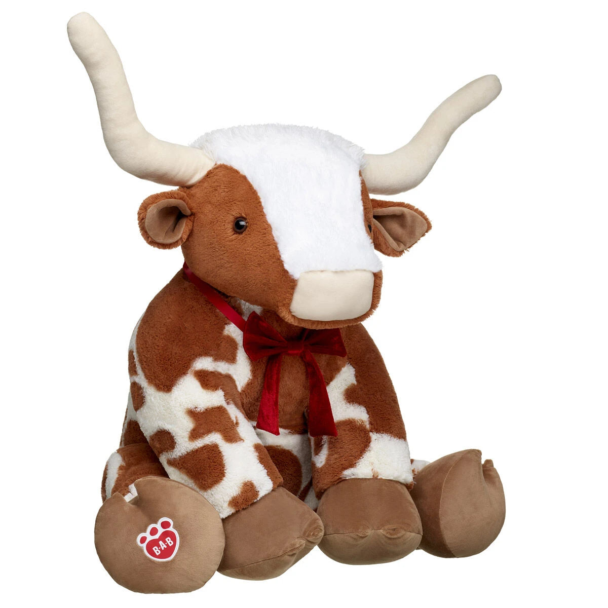 Giant Longhorn Cow Plush &amp; Red Gifting Bow | Build-A-Bear® - US 5034