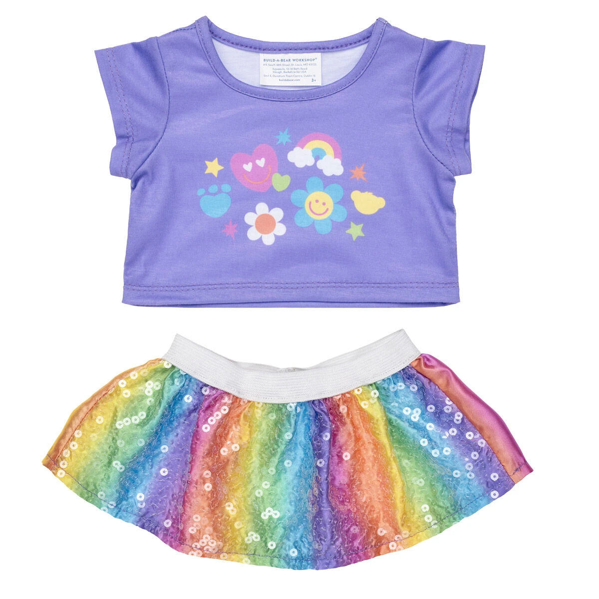 Rainbow Stripes Teddy Bear Skirt Gift Set | Build-A-Bear - US 6661
